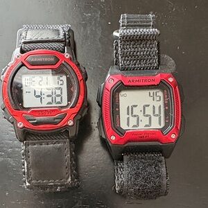 Armitron Black and Red Dual Smartwatches